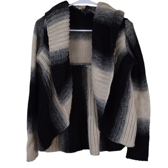 Made in Italy Sweaters - Silvia Novelli Wool Blend Made In Italy Noba Ombre Cozy Neutral Shrug Cardigan S